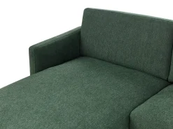 Right Hand Fabric Corner Sofa Dark Green Breda