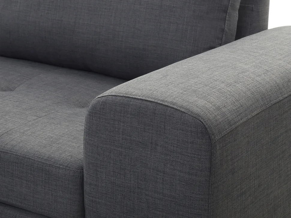 Right Hand Fabric Corner Sofa Dark Grey Kiruna