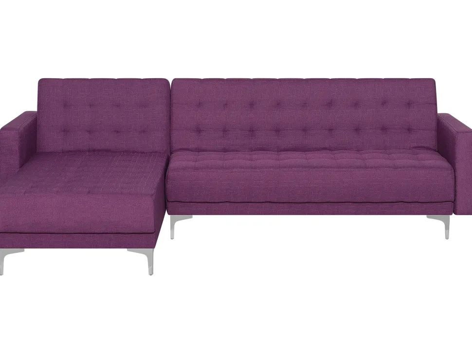 Right Hand Fabric Corner Sofa Purple Aberdeen