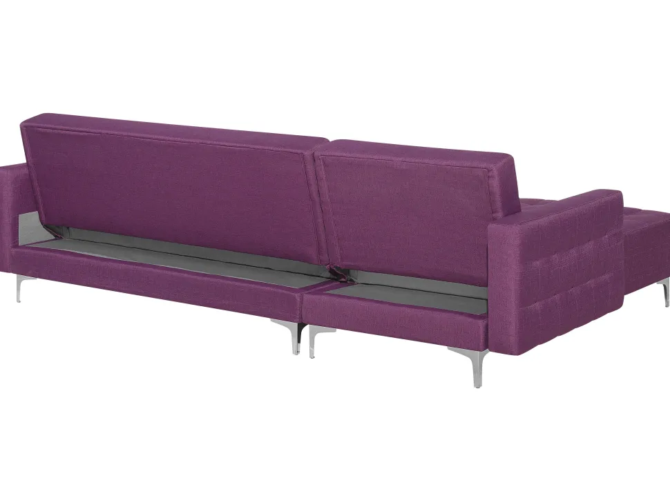 Right Hand Fabric Corner Sofa Purple Aberdeen