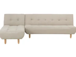 Right Hand Fabric Corner Sofa Bed Beige Alsten