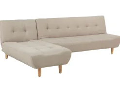 Right Hand Fabric Corner Sofa Bed Beige Alsten