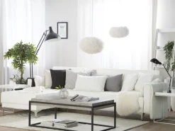 Right Hand Faux Leather Corner Sofa White Aberdeen