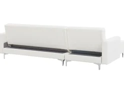 Right Hand Faux Leather Corner Sofa White Aberdeen