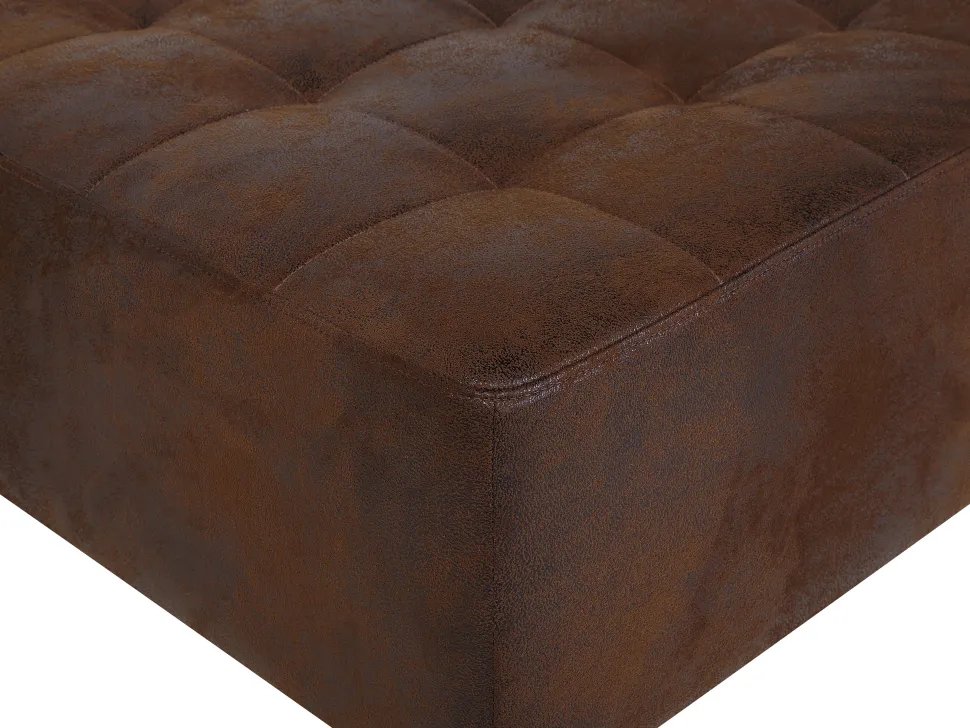 Right Hand Faux Leather Corner Sofa Brown Aberdeen