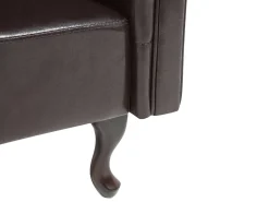 Right Hand Faux Leather Chaise Lounge Brown Lattes