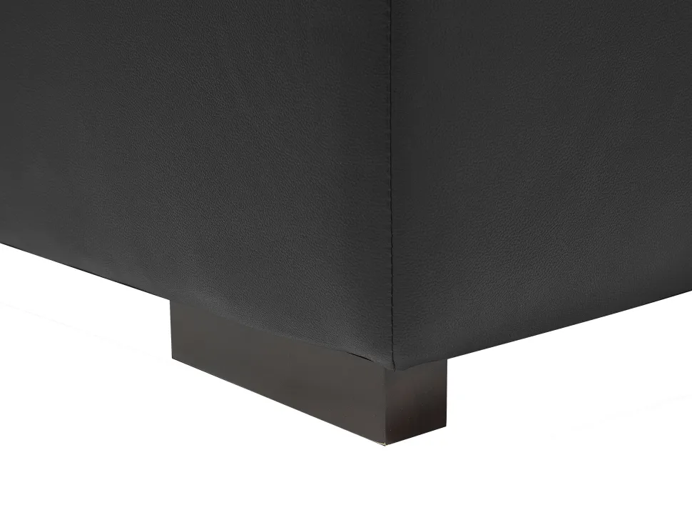 Right Hand Leather Corner Sofa Black Lungo