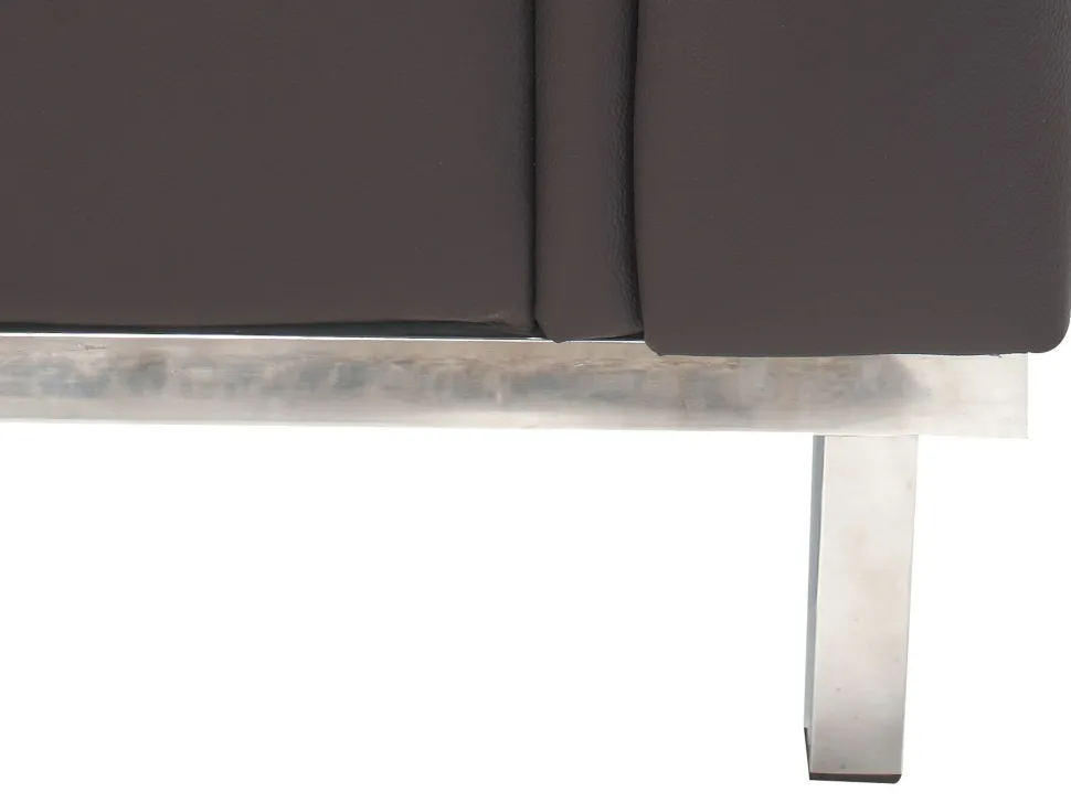 Right Hand Leather Corner Sofa With Ottoman Brown Oslo