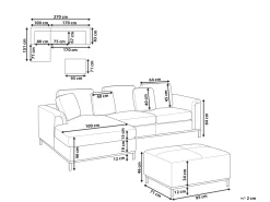 Right Hand Leather Corner Sofa With Ottoman Brown Oslo