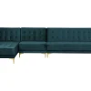 Right Hand Modular Fabric Sofa Teal Aberdeen