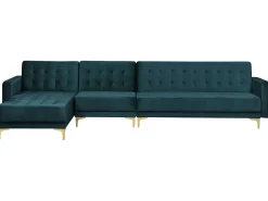 Right Hand Modular Fabric Sofa Teal Aberdeen