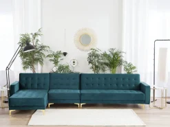 Right Hand Modular Fabric Sofa Teal Aberdeen
