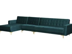 Right Hand Modular Fabric Sofa Teal Aberdeen