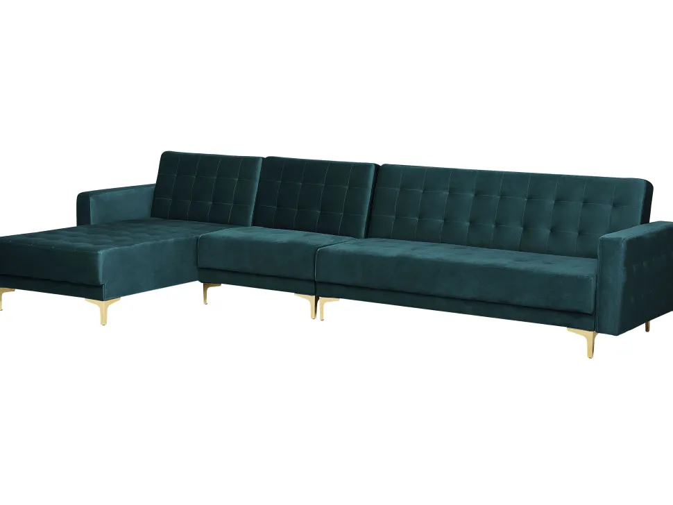Right Hand Modular Fabric Sofa Teal Aberdeen
