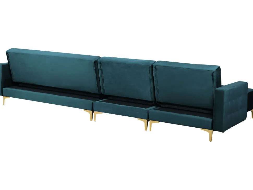 Right Hand Modular Fabric Sofa Teal Aberdeen