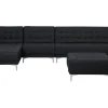 Right Hand Modular Fabric Sofa With Ottoman Graphite Grey Aberdeen