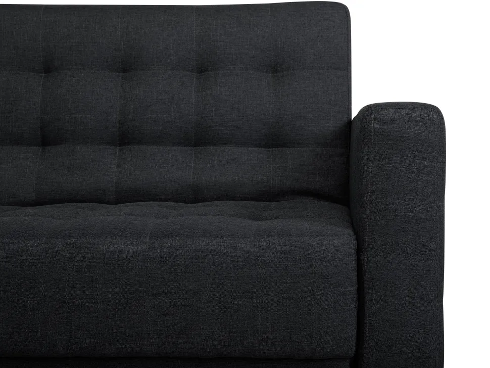 Right Hand Modular Fabric Sofa With Ottoman Graphite Grey Aberdeen