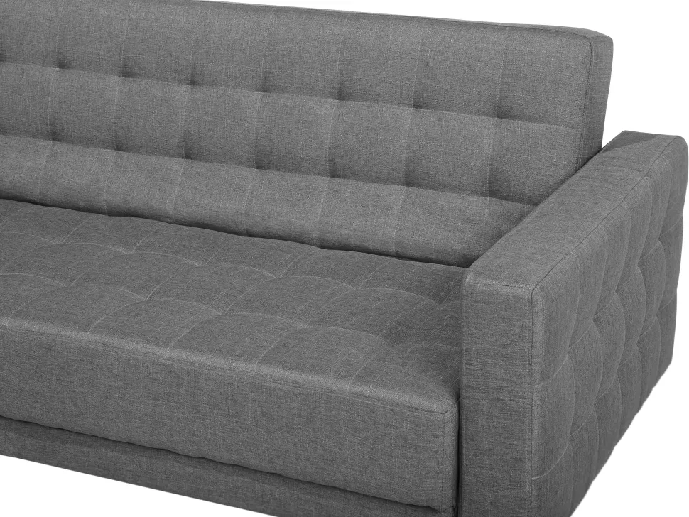 Right Hand Modular Fabric Sofa With Ottoman Grey Aberdeen
