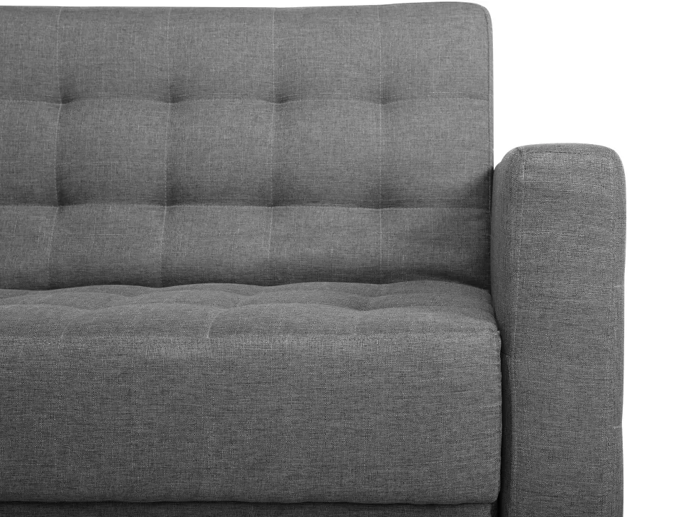 Right Hand Modular Fabric Sofa With Ottoman Grey Aberdeen