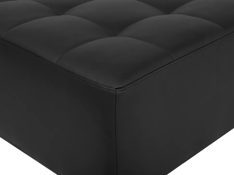 Right Hand Modular Faux Leather Sofa With Ottoman Black Aberdeen
