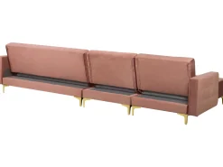 Right Hand Modular Velvet Sofa Pink Aberdeen