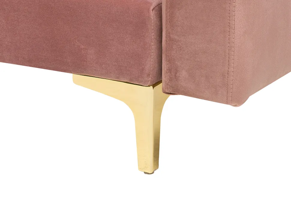 Right Hand Modular Velvet Sofa Pink Aberdeen