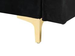 Right Hand Modular Velvet Sofa With Ottoman Black Aberdeen