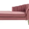 Right Hand Velvet Chaise Lounge Pink Allier