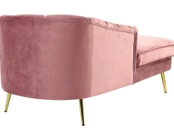 Right Hand Velvet Chaise Lounge Pink Allier