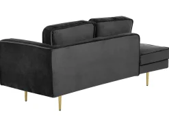 Right Hand Velvet Chaise Lounge Black Miramas