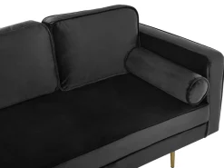 Right Hand Velvet Chaise Lounge Black Miramas