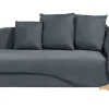 Right Hand Velvet Chaise Lounge With Storage Dark Grey Meri