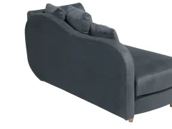 Right Hand Velvet Chaise Lounge With Storage Dark Grey Meri