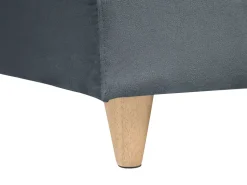 Right Hand Velvet Chaise Lounge With Storage Dark Grey Meri