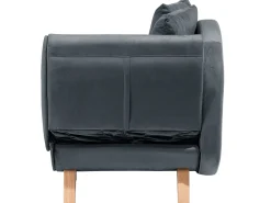 Right Hand Velvet Chaise Lounge With Storage Dark Grey Meri