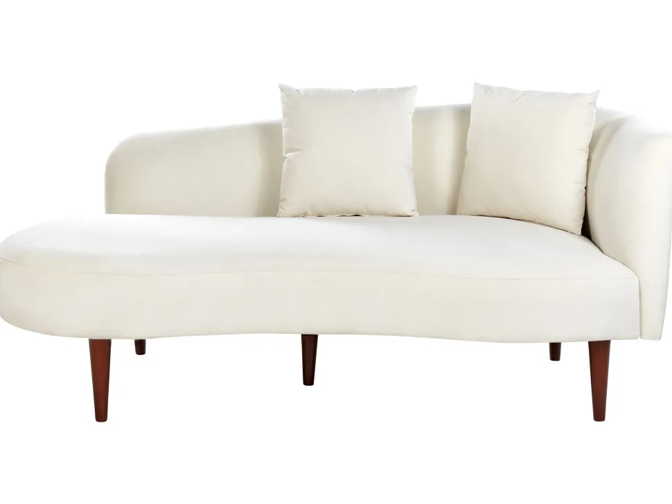 Right Hand Velvet Chaise Lounge Cream Chaumont