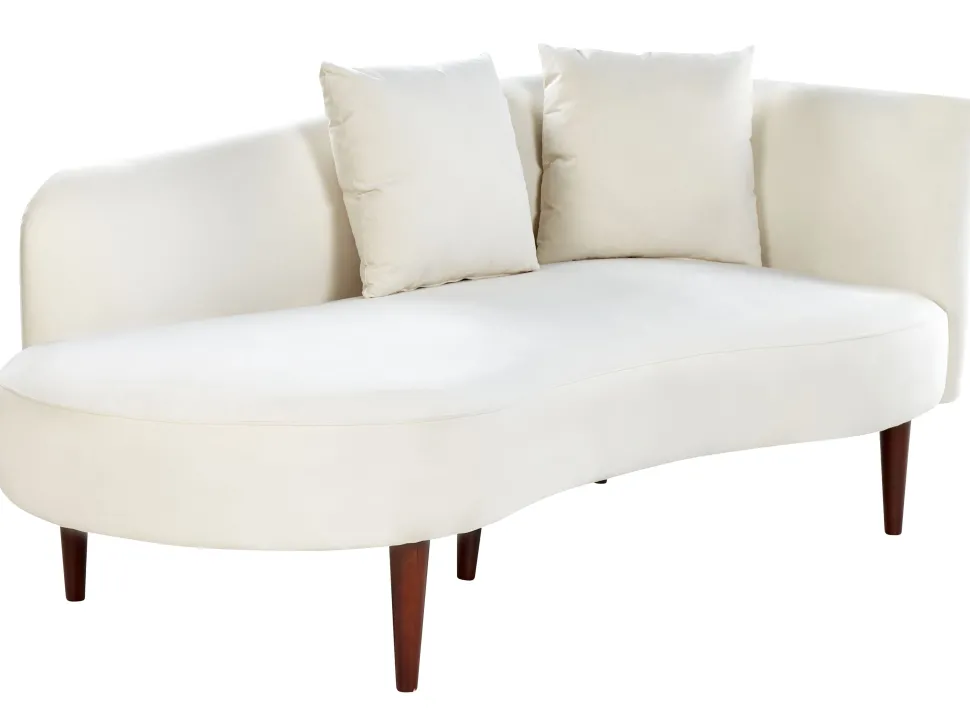 Right Hand Velvet Chaise Lounge Cream Chaumont