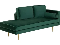 Right Hand Velvet Chaise Lounge Emerald Green Miramas