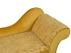 Right Hand Velvet Chaise Lounge Yellow Biarritz