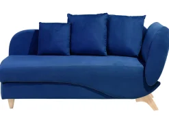 Right Hand Velvet Chaise Lounge With Storage Blue Meri