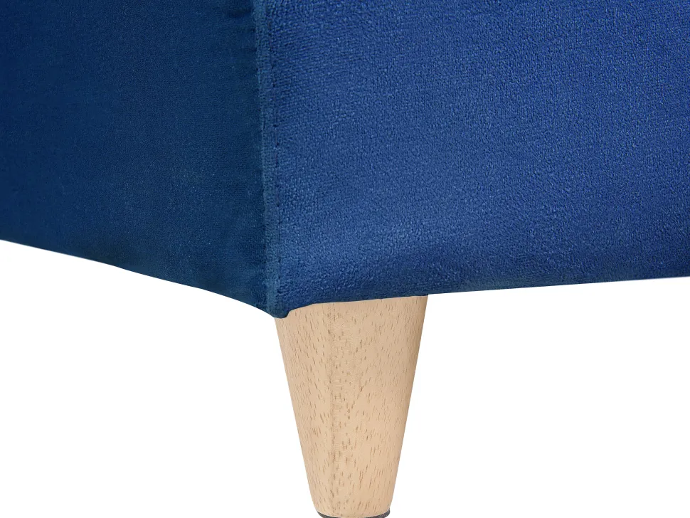 Right Hand Velvet Chaise Lounge With Storage Blue Meri