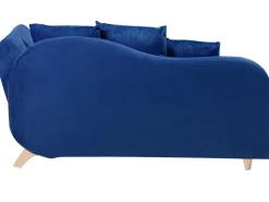 Right Hand Velvet Chaise Lounge With Storage Blue Meri