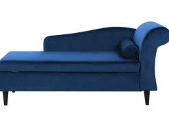 Right Hand Velvet Chaise Lounge Navy Blue Luiro
