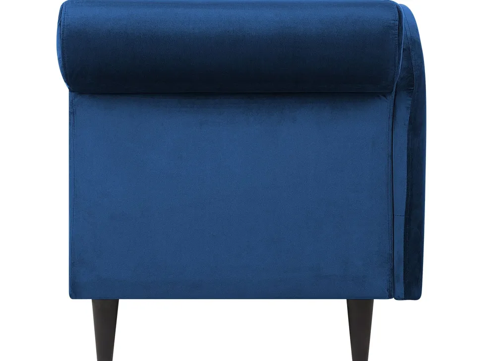 Right Hand Velvet Chaise Lounge Navy Blue Luiro
