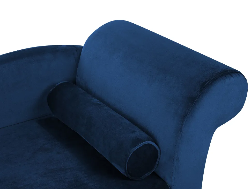 Right Hand Velvet Chaise Lounge Navy Blue Luiro