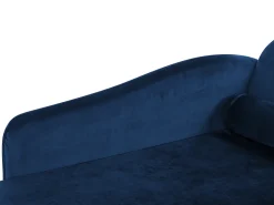 Right Hand Velvet Chaise Lounge Navy Blue Luiro