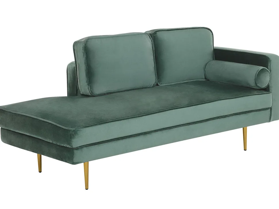 Right Hand Velvet Chaise Lounge Mint Green Miramas