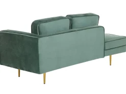 Right Hand Velvet Chaise Lounge Mint Green Miramas