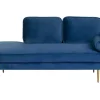 Right Hand Velvet Chaise Lounge Navy Blue Miramas