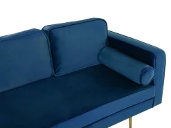 Right Hand Velvet Chaise Lounge Navy Blue Miramas
